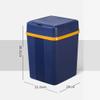 Generic 12L/3.17Gallon Smart Sensor Garbage Can Kitchen Bathroom Automatic Toilet Trash Can with Lid Waterproof Square Small Garbage Bin for Kitchen, Office, Toilet, Bedroom (Dark Blue) view 2