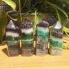 Crystal Natural Striped Fluorite Crystal Hexagonal Point Quartz Crystal Stone Point (Size : 2pcs) view 2