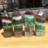 Crystal Natural Striped Fluorite Crystal Hexagonal Point Quartz Crystal Stone Point (Size : 2pcs) view 3