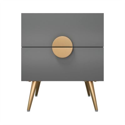 HASMI Night Stand Gray Bedside Table Light Luxury Style Bedside Storage Drawer Modern Minimalist Bedside Table Storage Cabinet Stable Structure Bedside Tables, 40cm, yuqing2022