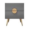 HASMI Night Stand Gray Bedside Table Light Luxury Style Bedside Storage Drawer Modern Minimalist Bedside Table Storage Cabinet Stable Structure Bedside Tables, 40cm, yuqing2022 view 1