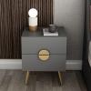 HASMI Night Stand Gray Bedside Table Light Luxury Style Bedside Storage Drawer Modern Minimalist Bedside Table Storage Cabinet Stable Structure Bedside Tables, 40cm, yuqing2022 view 2