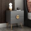 HASMI Night Stand Gray Bedside Table Light Luxury Style Bedside Storage Drawer Modern Minimalist Bedside Table Storage Cabinet Stable Structure Bedside Tables, 40cm, yuqing2022 view 4