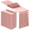 Bencailor 24 Pcs Light Pink Satin Table Runner Bulk 12 x 108 Inches Long Table Runners Bright Smooth Fabric Tablecloth for Wedding Banquet Birthday Valentines St Patrick's Day Party Decorations view 1
