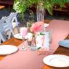 Bencailor 24 Pcs Light Pink Satin Table Runner Bulk 12 x 108 Inches Long Table Runners Bright Smooth Fabric Tablecloth for Wedding Banquet Birthday Valentines St Patrick's Day Party Decorations view 4