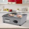 KJJSDA Electric Griddle Stainless Steel Countertop Grill Flat Top Griddle for Home and Commercial, Adjustable Temperature, with Flat and Fluted Sections view 2