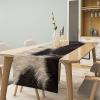 FengMingRui Cowhide Table Runner Black and White Milk Cow Western Style 3D Cow Fur Skin Texture Table Runner for Living Room Kitchen Dining Table Decoration 13x36in view 2