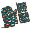 YYHWHJDE Swimming Fish Printing Oven Mitts and potholders Set of Four : Thick and Durable, Anti-scalding and Heat-Insulating view 2