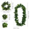 AOKWAWALIY 4PCS in 1 Set Green Hawaiian Party Garland Artificial Leaves Wedding Headband Lifelike Leaves Neck Loop Bracelet Simulate Tropical Beach Luau Wreath Decoration for Party view 2