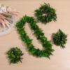 AOKWAWALIY 4PCS in 1 Set Green Hawaiian Party Garland Artificial Leaves Wedding Headband Lifelike Leaves Neck Loop Bracelet Simulate Tropical Beach Luau Wreath Decoration for Party view 3