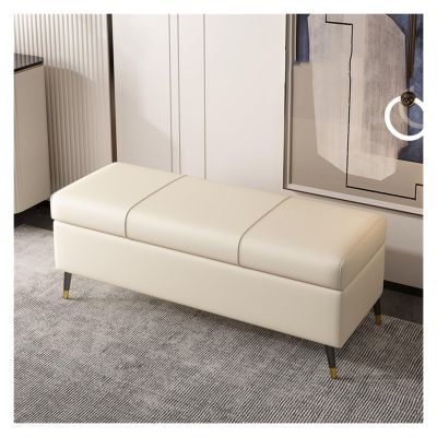 End of Bed Bench Storage Ottoman Bench for Bedroom, Upholstered Ottoman Flip Top Luxury Shoe Bench, Modern End of Bed Bench Storage Footstool for Entryway Living Room Indoor Bench for Living Room/Bedr