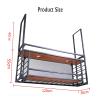 Ceiling Wine Glass Rack,Hanging Wine Glasses Storage Hanger Organizer with Light,black Metal Ceiling Shelf with Guardrails for Home Bar and Restaurant view 2