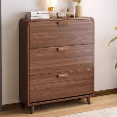 Hidden Shoe Cabinet Free Standing Tipping Bucket Shoes Storage Cabinet,Freestanding Shoe Rack Storage Organizer With Flip Door,Vintage Entryway Shoe Organizer Rack With Open Shelves ( Color : Brown ,