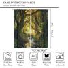 HDESDIS Mysterious Forest Blackout Curtains, Sunshine Summer Jungle Flowing Stream Window Drapes Home Decor Rod Pocket Curtain for Living Room Bedroom, 2 Panels, Each 27.5" W x 63" L view 2