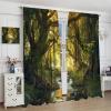 HDESDIS Mysterious Forest Blackout Curtains, Sunshine Summer Jungle Flowing Stream Window Drapes Home Decor Rod Pocket Curtain for Living Room Bedroom, 2 Panels, Each 27.5" W x 63" L view 4