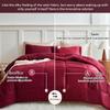 MR&HM Full Size Comforter Set Burgundy, Reversible Satin Microfiber Comforter Set for All Seasons, 3 Pieces Non-Slip Silky Soft Bedding Sets with 1 Comforter (82"x86") and 2 Pillowcases (20"x26") view 2