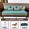 ZCXRYFL Luxury Couch Covers 1 2 3 4 Seater Chenille Sofa Cover for Leather/Wooden/Fabric Sofa L/U Shaped Corner Non-Slip Sofa Slipcovers Balcony Anti-Scratch Blanket for Cat Dog(70X120cm,Green) view 2