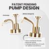 Molimoli Coffee Syrup Dispenser for Coffee Bar, Coffee Pump Dispenser, Glass Syrup Bottle w. Pump, 11.8 oz 350 ml, Set of 2, Gold Upgraded Pump view 2