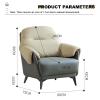 Gruytoie Modern Upholstered Accent Chair Armchair, Reading Living Room Side Chair,Single Sofa with Lounge Seat and Wood Legs (D) view 2