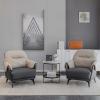 Gruytoie Modern Upholstered Accent Chair Armchair, Reading Living Room Side Chair,Single Sofa with Lounge Seat and Wood Legs (D) view 4