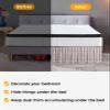 Red Buffalo Plaid Bed Skirt King Size 16 Inch Drop,Adjustable & Elastic Wrap Around Bed Skirts Pleated Luxury Dust Ruffles for Twin Full Queen Cal King Bed,Modern Geometric Abstract Grid Checkered view 3