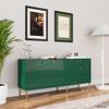 Clihome Sideboard Buffet Cabinet, 60 Inch Modern Storage Cabinet with 2 Doors and 3 Drawer, Free-Standing Cabinet with Gold Legs for Living Room, Dining Room, Entryway, Office,Green view 3
