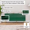 Clihome Sideboard Buffet Cabinet, 60 Inch Modern Storage Cabinet with 2 Doors and 3 Drawer, Free-Standing Cabinet with Gold Legs for Living Room, Dining Room, Entryway, Office,Green view 4