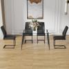 Vobzolite Table and Chair Set. 1 Table and 4 Chairs. Glass Dining Table, 0.31 "Tempered Glass Tabletop and Black Metal Legs. armless Dining Chair (Black Chair+Table) view 2