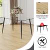 Vobzolite Table and Chair Set. 1 Table and 4 Chairs. Glass Dining Table, 0.31 "Tempered Glass Tabletop and Black Metal Legs. armless Dining Chair (Black Chair+Table) view 3