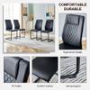 Vobzolite Table and Chair Set. 1 Table and 4 Chairs. Glass Dining Table, 0.31 "Tempered Glass Tabletop and Black Metal Legs. armless Dining Chair (Black Chair+Table) view 4