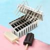 Ageanbri 10/20/30/40 pcs Stainless Steel Molds Commercial Ice Pop Molds Metal Holder Moldes Mold with Sticks, Ice Cream Molds (20 pcs/ 115ml/ Unslotted Flat Head) view 3