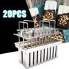 Ageanbri 10/20/30/40 pcs Stainless Steel Molds Commercial Ice Pop Molds Metal Holder Moldes Mold with Sticks, Ice Cream Molds (20 pcs/ 115ml/ Unslotted Flat Head) view 4