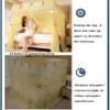 4 Corner Post Canopy Sturdy Frame Bed Curtain for Adults Cute Cozy Cloth Square Net Mosquito Net with 3 Openings Princess Bedroom view 3