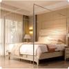 4 Corner Post Canopy Sturdy Frame Bed Curtain for Adults Cute Cozy Cloth Square Net Mosquito Net with 3 Openings Princess Bedroom view 4