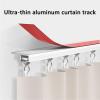 Adhesive Curtain Track, Self Adhesive Ceiling or Wall Curtain Rail Set, Curtain Track Ceiling Mount, Adhesive Curtain Rods, for Windows Cabinet Closet Bathroom Shower Curtain ( Color : Black Back Stic view 3