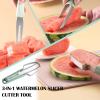 FMOYSIEN 3-in-1 Watermelon Cutter Slicer Tool,Stainless Steel Watermelon Cutter Watermelon Popsicle Cutter Mold Watermelon Fork Fruit Cutter Tool for Kitchen Utility Gadgets view 2