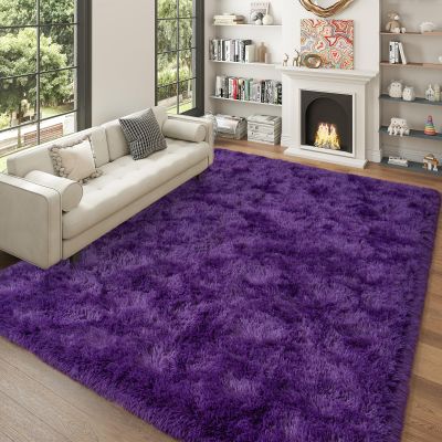 Dssimo Super Fluffy Rug for Bedroom, 6x9 Feet, Modern Shag Purple Area Rugs, Soft and Cozy Plush Large Carpet for Kids, Girls Boys and Teens Decorations for Living Room Dorm Nursery Classroom