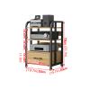Movable 3 Tier Audio/Video Component Media Stand DVD CD Player Stand Stereo Cabinet Audio Rack with Height Adjustable Wooden Shelves and Drawer for Home/Office/Theater, 50x40x79cm view 3