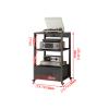3-Tier Movable AV Media Stand Record Player Stand Entertainment Center Stereo Components Storage Cabinet Audio Rack with Height Adjustable Wooden Shelf and Drawer for Home/Office/Theater view 3