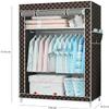 WuDLi Portable Wardrobe Cloth Wardrobe Stable Wardrobe,Multifunction Storage Closet Simplicity Bedroom Single Wardrobe Fabric Wardrobe Organiser Shelves D,155 * 43 * 70cm Portable Cloth Hanger view 3