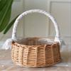 Rustic Flower Girl Baskets,Handwoven Easter Eggs Candy Basket with Handle and Plastic Insert for Home Garden(30 * 20 * 15) view 2