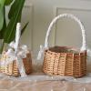 Rustic Flower Girl Baskets,Handwoven Easter Eggs Candy Basket with Handle and Plastic Insert for Home Garden(30 * 20 * 15) view 4