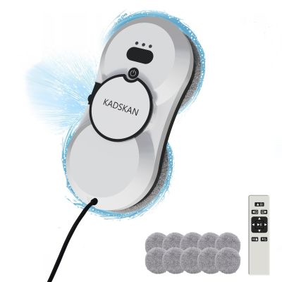 KADSKAN Window Cleaning Robot, Automatic Window Cleaner with Water Spray for Windows/Tiles/Class Door, Inside/Outside, 5600Pa Suction Power, 3.0 Path Planning, Remote Control