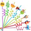 48 Summer Theme Drinking Straws for Kids, Pool Party Favors, Beach Party Favors for Kids Birthday, Summer Pool Party Decorations Supplies with 4 Cleaning Brushes view 1