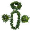 1 Set Green Hawaiian Garland with Lifelike Leaves Headband Necklace & Bracelets for Luau Party Beach Events & Summer Celebrations view 1