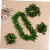 1 Set Green Hawaiian Garland with Lifelike Leaves Headband Necklace & Bracelets for Luau Party Beach Events & Summer Celebrations view 3