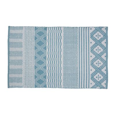 Home Furnishings By Larry Traverso HF by LT Mila Multi-Weave Indoor/Outdoor Area Rug, 24 x 40 inches, Durable PET Fiber, Easy to Clean, Teal, TR0806