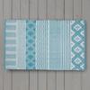 Home Furnishings By Larry Traverso HF by LT Mila Multi-Weave Indoor/Outdoor Area Rug, 24 x 40 inches, Durable PET Fiber, Easy to Clean, Teal, TR0806 view 3