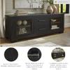 Signature Design by Ashley Galliden Urban 2-Drawer 80" TV Stand for TVs up to 91" with Adjustable Shelves, Cabinets, Cord Openings, Black view 3