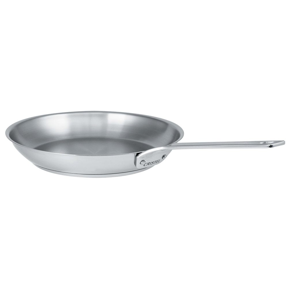 Cristel 1826 Collection 11" Stainless Steel Frying Pan, Made in France, 18/10 Stainless Steel, 3-Ply Construction, Double Riveted Fixed Handle, Oven and Dishwasher Safe